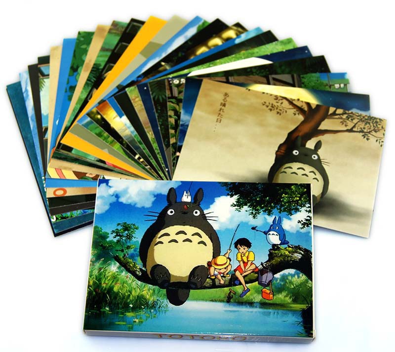 48   / ְ ǰ ִϸ̼   ī ģ  ũ   λ縻/48 pcs/set Top Quality Anime Totoro Postcards Greeting Cards Friends Birthday Christmas Pos
